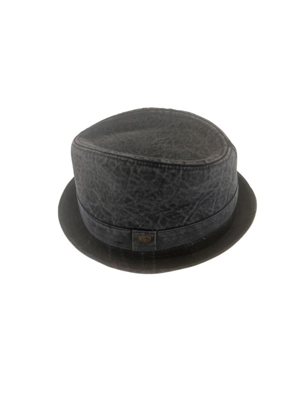 Epoch Black Distressed Cotton Fedora Hat Stylish & Comfortable